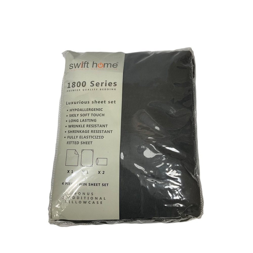 NWB Swift Home 1800 Series 4-Piece Bed Luxurious Twin  Sheet Set